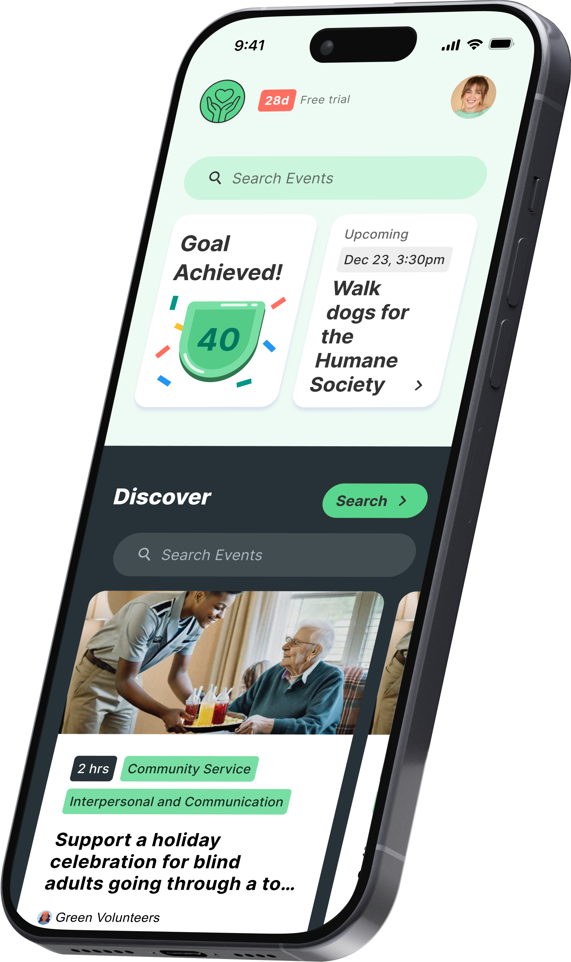 VolunTime App Mockup